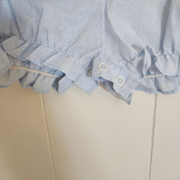 Vintage 80s Baby Boy Romper Coastal Cottagecore 1980s Romper Shorts Blue 6 mos - Picture 5 of 7